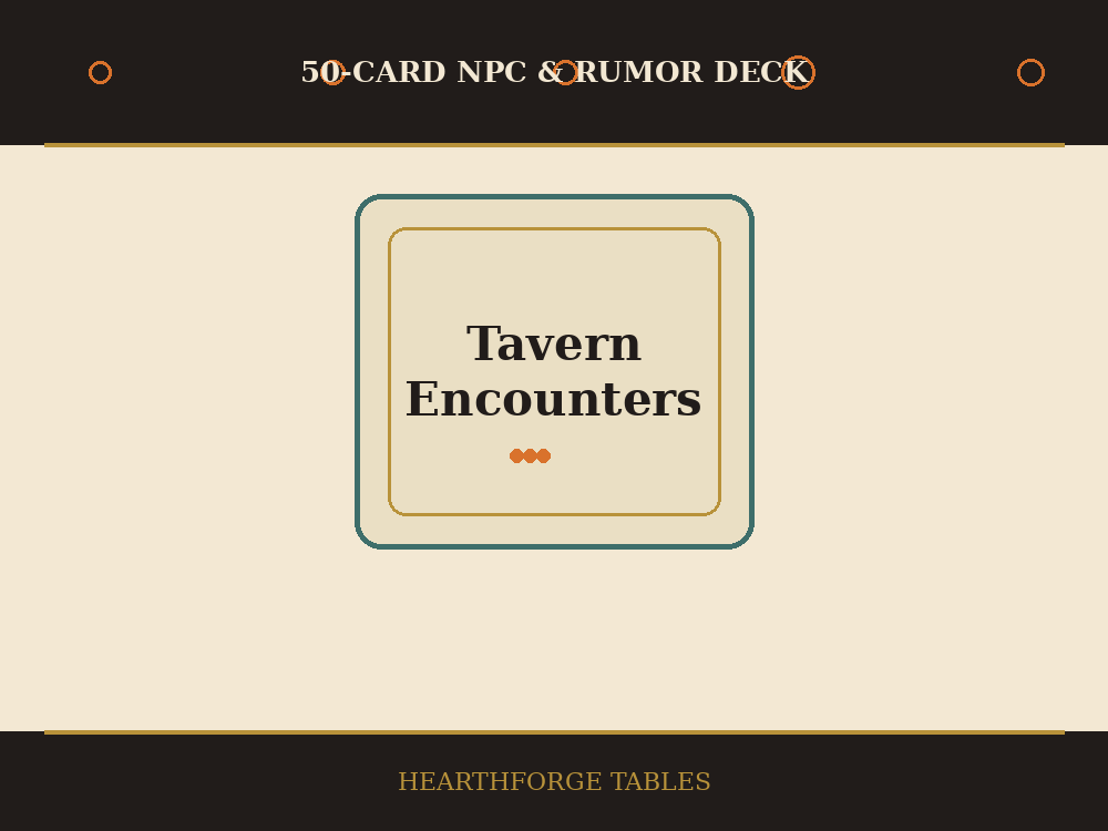 Tavern Encounters: 50-Card NPC & Rumor Deck